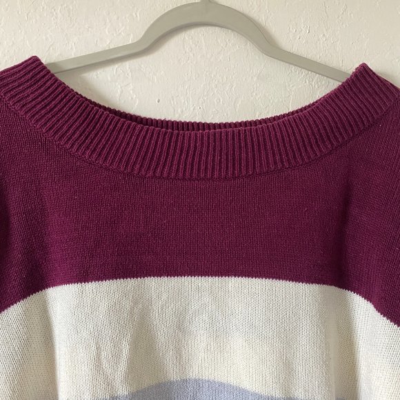 Lucky Brand Womens Sweater Relaxed Fit Ribbed Size XXL Knit Pullover Stripe - Picture 2 of 11